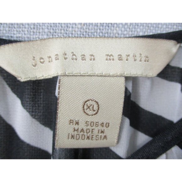 Jonathan Martin Black & White Floral Zebra Print Sheer Top Blouse XL - Picture 3 of 9